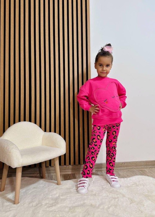 Kız Çocuk Fuşya Taytlı Takım