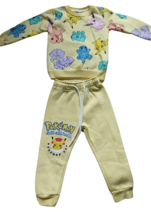 Kız Çocuk Pokemon Baskılı Şardonlu Kışlık Takım 