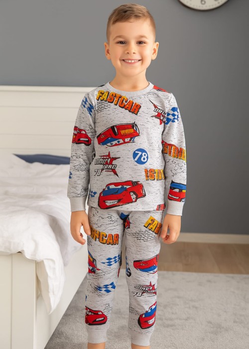 Erkek Çocuk  Araba Baskılı Pijama Takımı