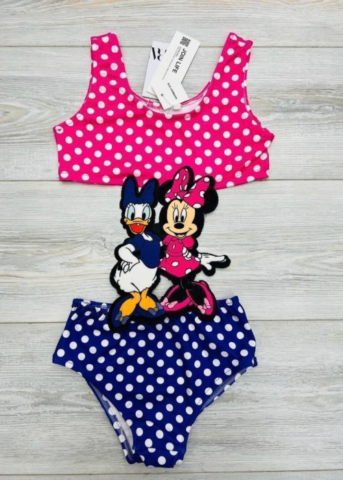 Kız Çocuk Mickey Desenli Puantiyeli Mayo Kız Çocuk Mickey Desenli Puantiyeli Mayo