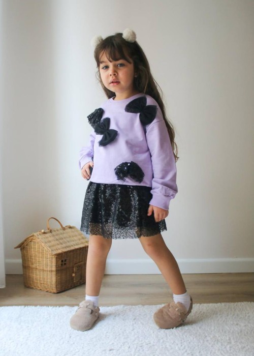 Kız Çocuk Payetli Etekli Takım