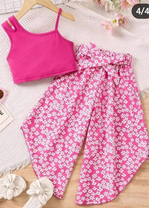 Kız Çocuk Şalvarlı Takım (Fuşya)