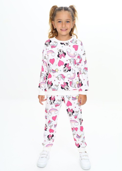 Kız Çocuk Mickey Baskılı Pijama Takım