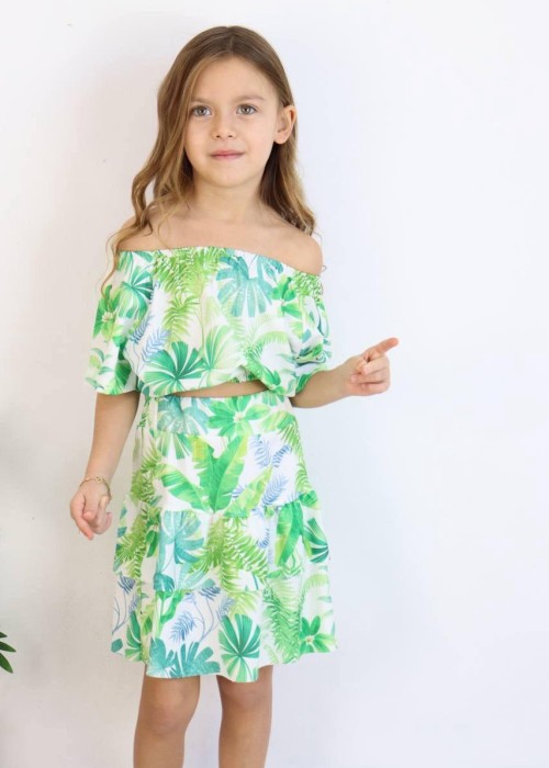 Kız Çocuk Yeşil Crop Etek Takım Kız Çocuk Yeşil Crop Etek Takım