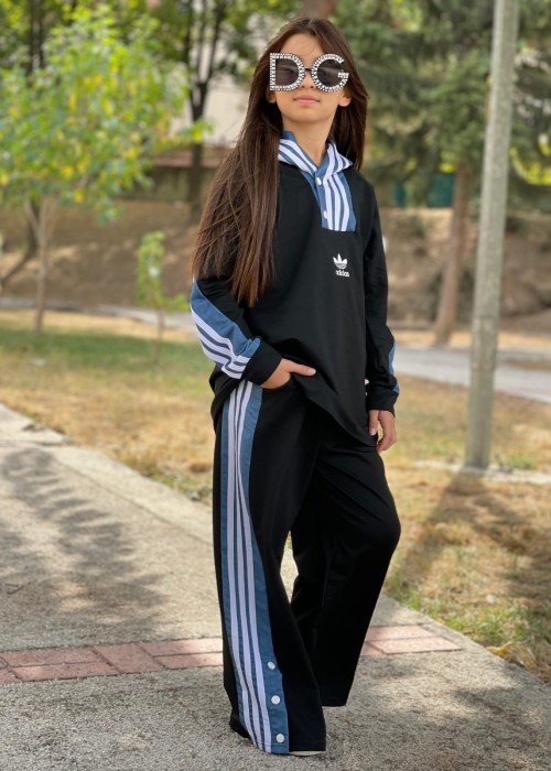 Kız Çocuk Garson  Boy Siyah Eşofman Takım