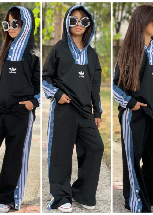 Kız Çocuk Garson  Boy Siyah Eşofman Takım