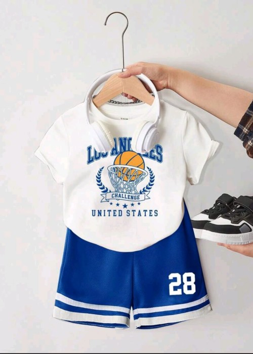 Erkek Çocuk Mavi Şortlu Takım Erkek Çocuk Mavi Şortlu Takım