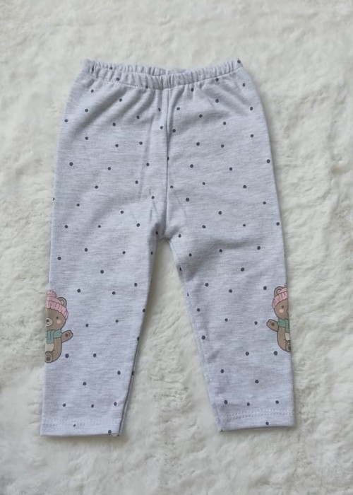 Kız Bebek 3'lü Zıbın Takım(Kapuşonlu Üst-Alt- Çıtçıtlı Body)- Ayıcıklı