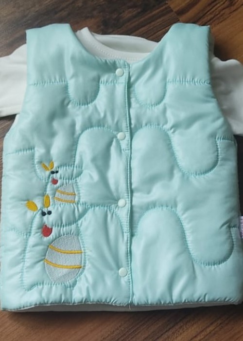 Kız Bebek Yelekli 3'lü Takım(Yeşil)