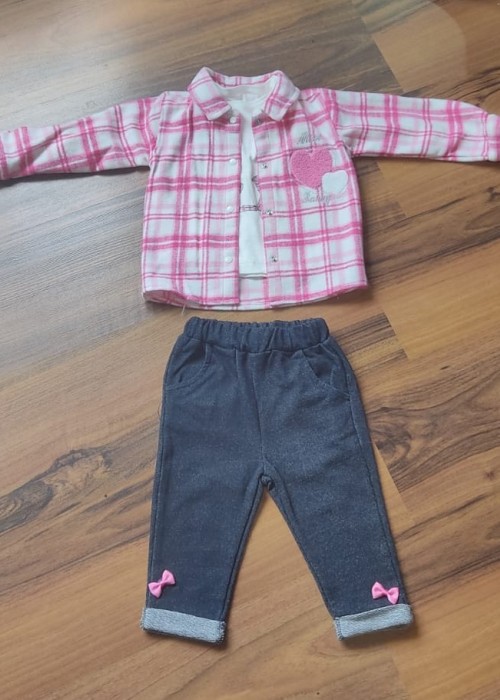 Kız Bebek Gömlekli 3'lü Takım