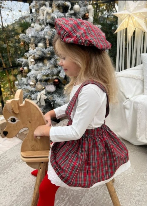 Kız Çocuk Kareli 3'lü Takım(Salopet-İc body-Şapka) Kız Çocuk Kareli 3'lü Takım(Salopet-İc body-Şapka)