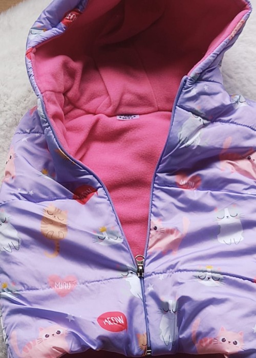 Kız Çocuk İçi Polar Kapuşonlu Yelek Kız Çocuk İçi Polar Kapuşonlu Yelek