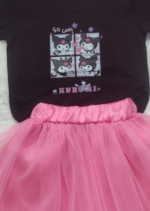 Kuromi Pembe Tül Etekli Takım