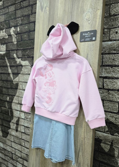 Kız Çocuk Kot Jile -Kapuşonlu Üst Takım 