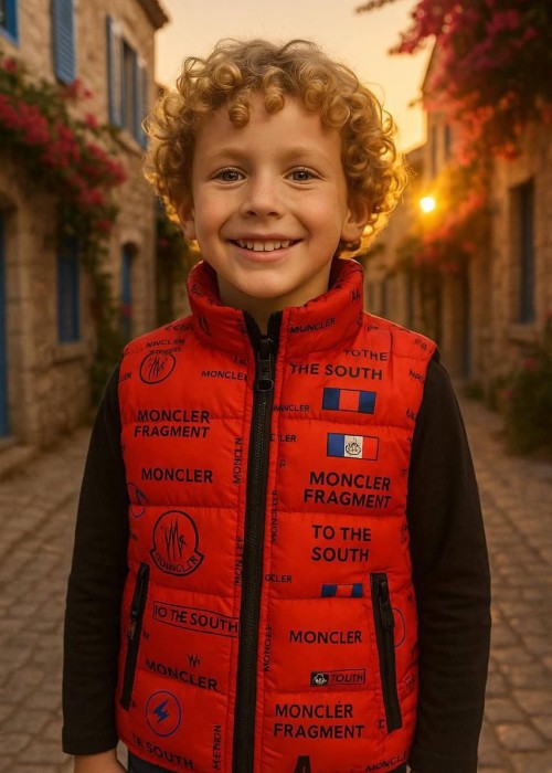 Erkek Çocuk Şişme Yelek Moncler-Kırmızı