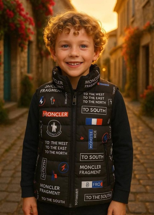 Erkek Çocuk Şişme Yelek Moncler-Siyah