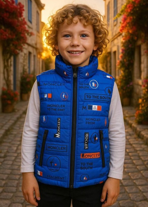 Erkek Çocuk Şişme Yelek Moncler-Mavi 