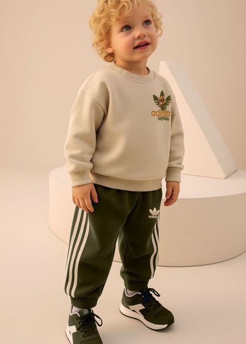 Erkek Çocuk Arkası 3 iplik Adidas Takım - Yeşil