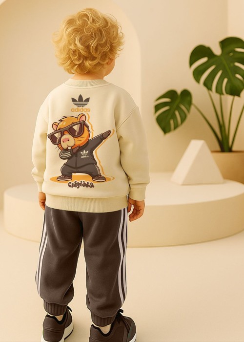 Erkek Çocuk Arkası 3 iplik Adidas Takım - Yeşil