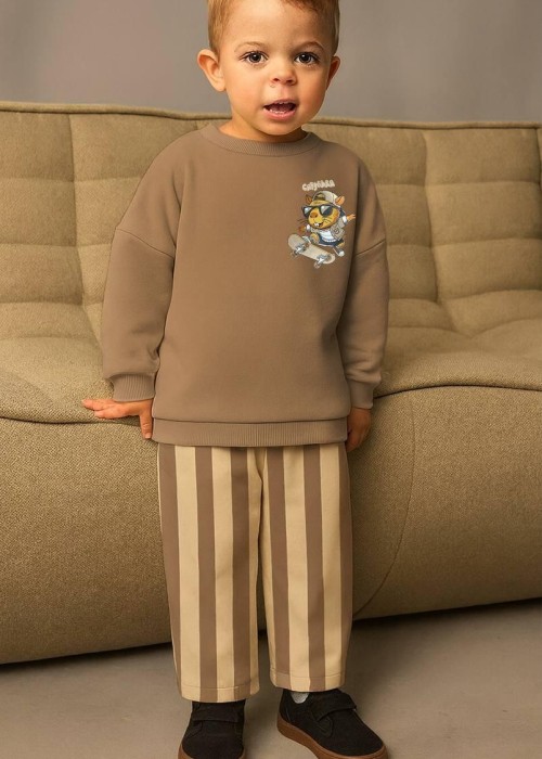 Erkek Çocuk Arkası 3 iplik Capybara Adidas Takım - Bej