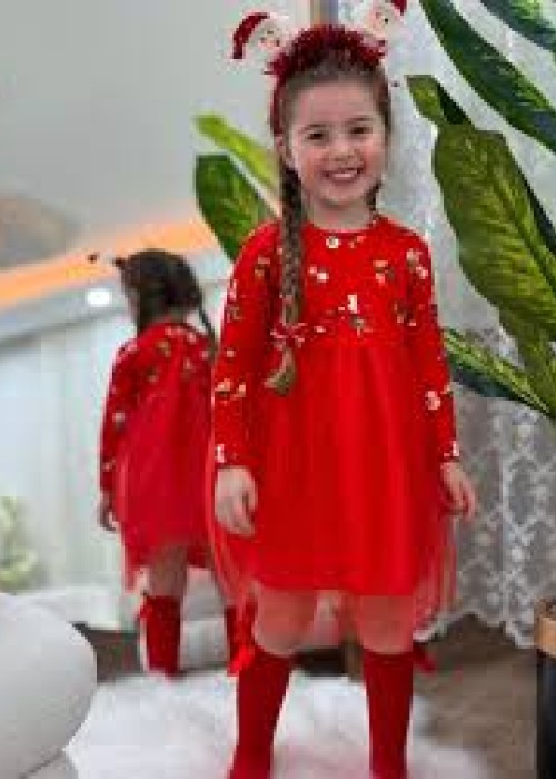 Kız Çocuk Yılbaşı Tüllü Elbise