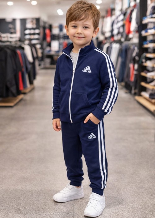 Erkek Çocuk Fermuarlı Eşofman Takım-Lacivert