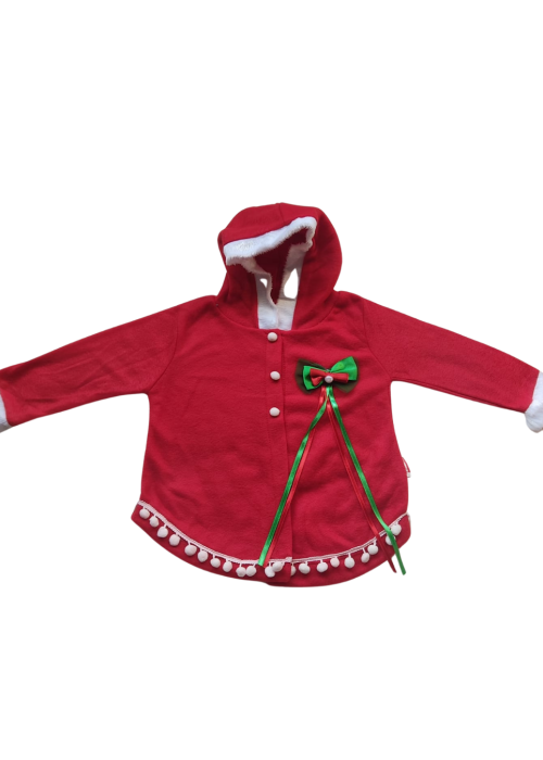 Kız bebek Yılbaşı Temalı Kırmızı Pelerin 