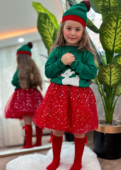 Kız Çocuk 3'lü Yılbaşı Takım-Yeşil 