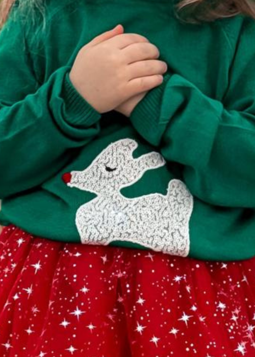 Kız Çocuk 3'lü Yılbaşı Takım-Yeşil Kız Çocuk 3'lü Yılbaşı Takım-Yeşil