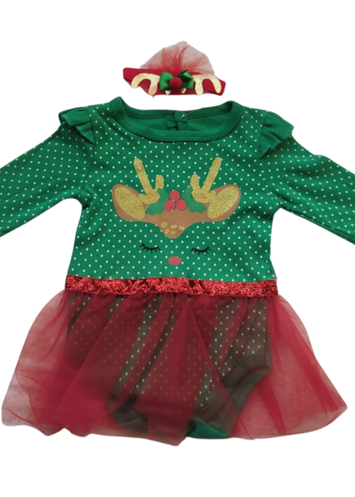 Kız Bebek Yılbaşı Tüllü Zıbın-Bantlı