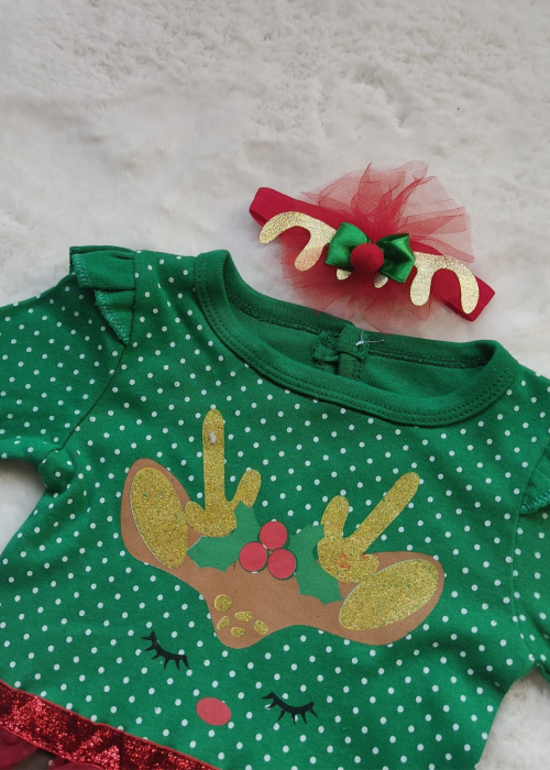 Kız Bebek Yılbaşı Tüllü Zıbın-Bantlı Kız Bebek Yılbaşı Tüllü Zıbın-Bantlı